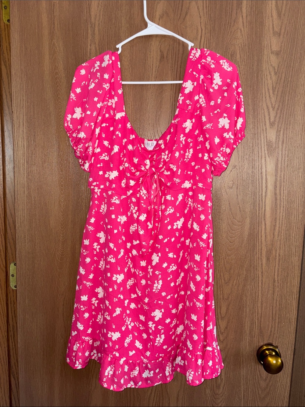 Sienna Sky Hot Pink Floral Midi Dress